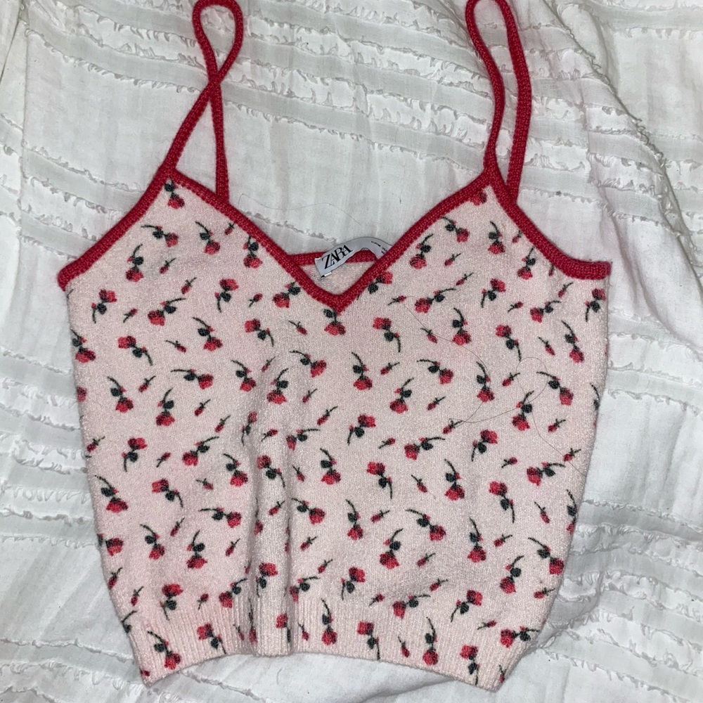 Pink rose tank top